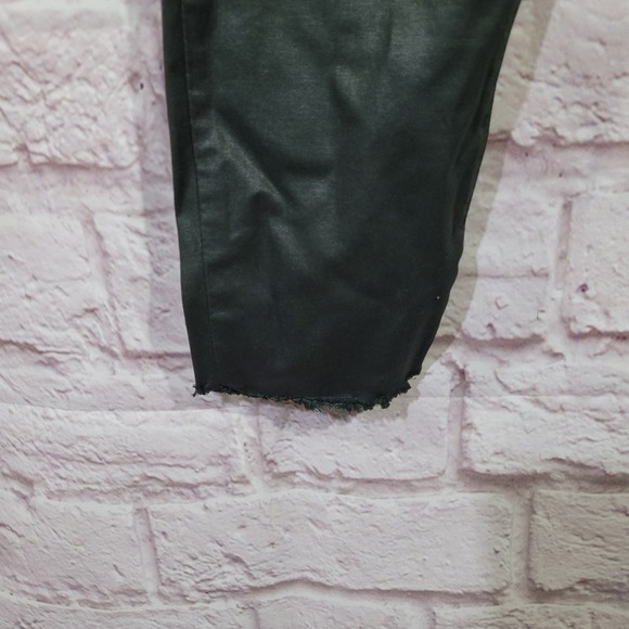 DL1961 Margaux Thicket Green High Rise Raw Hem Instasculpt Ankle Skinny Jeans - Picture 4 of 14